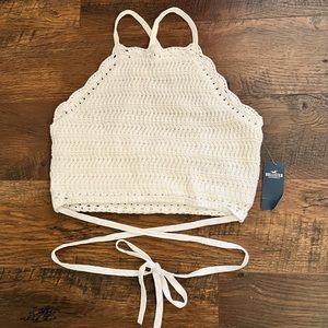 NWT Women’s Hollister white crochet tank top. Size medium.